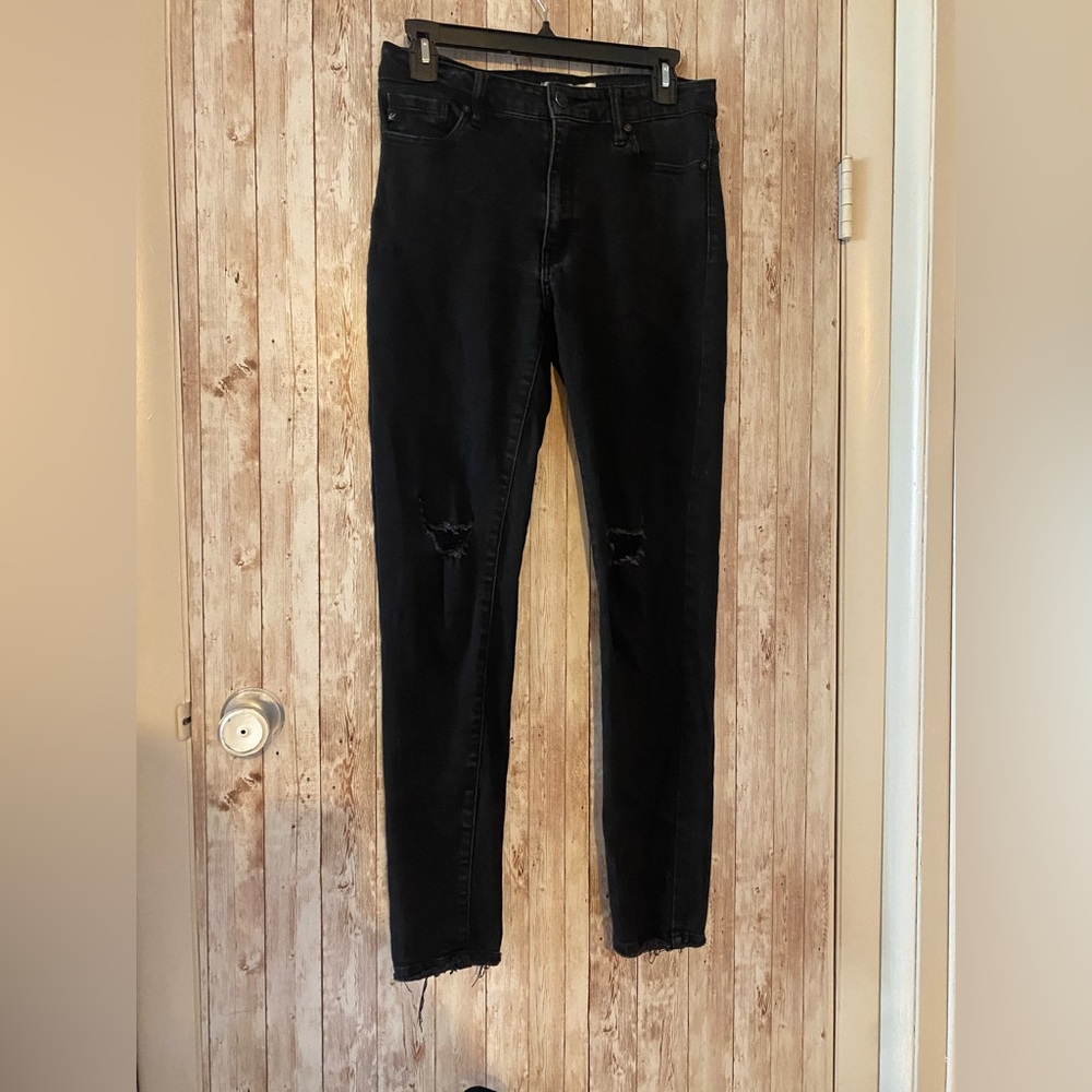 KanCan Naya High Rise super skinny jeans size 9 /28, black, distressed women's